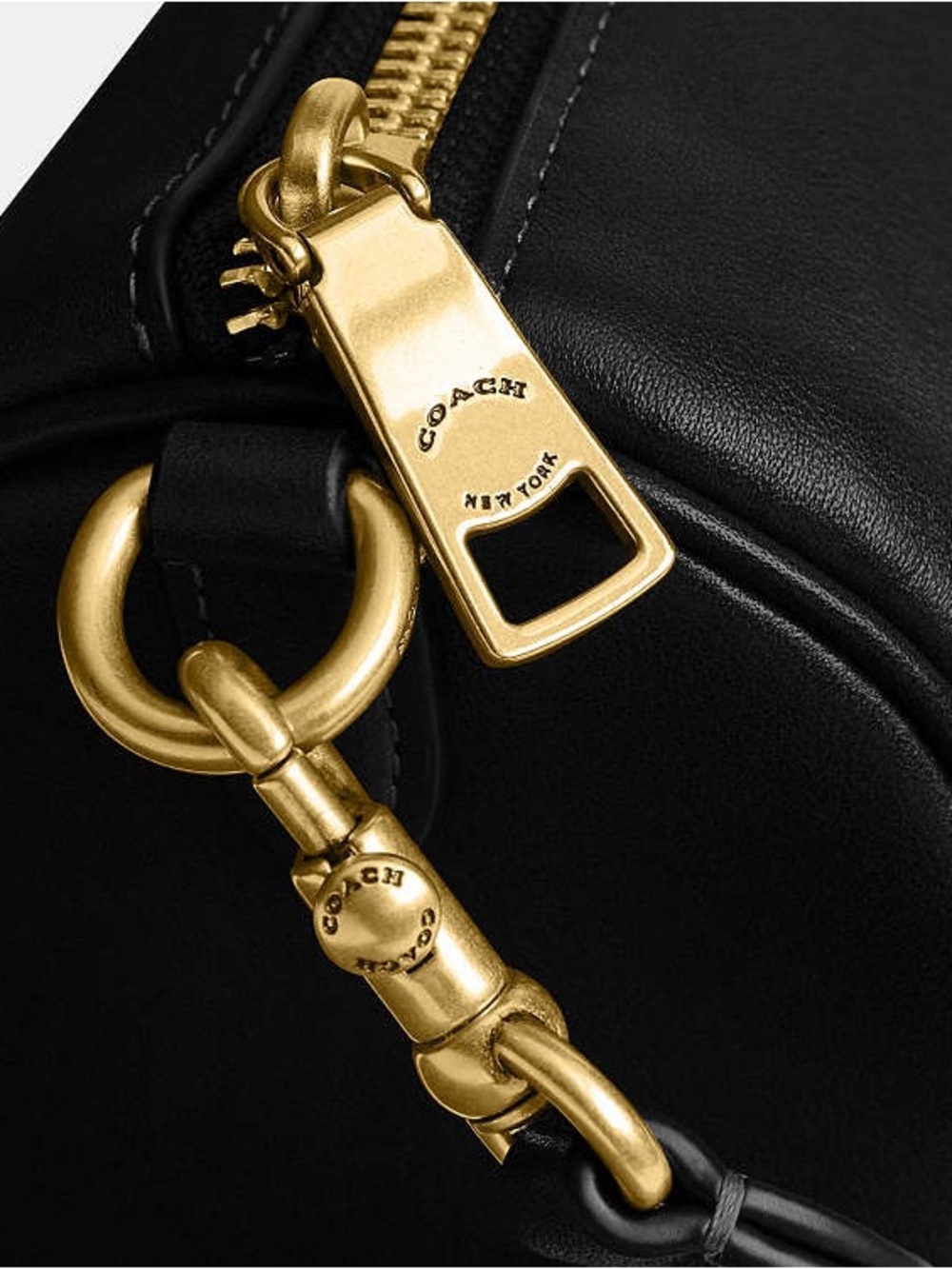 Coach Black Pebbled Leather Shoulder Bag with Gold Hardware - Picture 9 of 9
